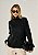 Blusa Tricot Ampla Gola Alta Preta - Imagem 1