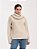 Blusa Tricot Ampla Gola Alta Bege - Imagem 1