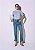 T-Shirt Malha Malu Listra Azul com Off White - Imagem 5