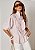 Blusa Tricoline Paola Listrado Off com Rosa - Imagem 1