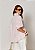 Blusa Tricoline Paola Listrado Off com Rosa - Imagem 2