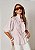 Blusa Tricoline Paola Listrado Off com Rosa - Imagem 1