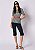 T-Shirt Malha Manu Listra Preto e Off White - Imagem 3