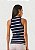 Regata Canelada Lucia Listrada em Azul Marinho e Off White - Imagem 2