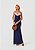 Vestido Longo Jacquard Pamela Azul Marinho - Imagem 4