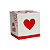 Caixa Quadrada Pote 15 Com Tampa Love ( 05 unidades ) - Imagem 1