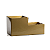 Cachepot Quadrado Duplo Dourado ( 05 unidades ) - Imagem 1