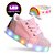 Tenis Pemania Infantil Menina Arco Iris Rosa Luz Led Com Pulseira - Imagem 1