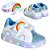 Tenis Led Luz Arco Iris Nuvem Infantil Menina Com Pulseira - Imagem 2