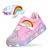 Tenis Infantil Menina Led Luz Arco Iris Com Pulseira Rosa - Imagem 1