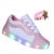 Tenis Luminoso com Luz Pisca Branco Rosa Infantil Glitter - Imagem 1