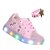 Tenis infantil menina rosa glitter luz led vem a pulseira - Imagem 1