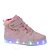 Kit Bota Infantil Feminino Luz Led Coração Mais Relógio Nude - Imagem 5