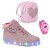 Kit Bota Infantil Feminino Luz Led Coração Mais Relógio Nude - Imagem 1