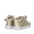 Tenis Botinha De Menina Lacinho Dourado Casual Super Elegante - Imagem 3