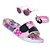 Kit Verão Chinelo Infantil Meninas de Luz LED Lacinho Rosa Pulseira E Óculos - Imagem 1