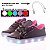 Tenis led recarregavel preto rosa glitter feminino infantil - Imagem 4