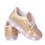 Tenis de led recarregável Dourado Glitter feminino infantil - Imagem 3
