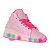 Tênis Led Rosa Glitter com rodinha infantil feminino meninas - Imagem 1