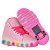 Tênis Led Rosa Glitter com rodinha infantil feminino meninas - Imagem 2