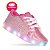 Tenis de led recarregável rosa glitter feminino infantil - Imagem 1