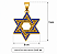 Pingente Estrela de David Azul Com Dourado - Imagem 2
