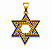 Pingente Estrela de David Azul Com Dourado - Imagem 1