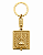 Chaveiro Quadrado Menorá - Dourado - Imagem 1