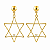 Brincos Estrela de David Com Pedrinha - Dourado - Imagem 1