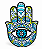 Hamsa de cerâmica - Olho Grego Azul - Imagem 1