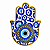 Hamsa de Porcelana Olho Grego e Mandala - Enfeite de Parede - Imagem 1