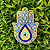 Hamsa de Porcelana Olho Grego e Flores Azuis - Enfeite de Parede - Imagem 2