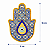 Hamsa de Porcelana Olho Grego e Flores Azuis - Enfeite de Parede - Imagem 3