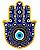 Hamsa de Porcelana Repleta de Olhos Gregos - Enfeite de Parede - Imagem 1
