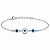 Pulseira Olho Grego e Pedrinhas Azuis - Prata 925 - Imagem 1