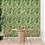 Papel de Parede Floral Folhas Verdes e Fundo Verde - Imagem 2