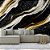Papel de Parede Mármore Preto Veio Branco e Dourado Líquido - Imagem 1
