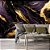 Papel de Parede Mármore Líquido Preto, Roxo e Dourado - Imagem 1