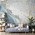 Papel de Parede Mármore Líquido Creme, Azul Celeste e Dourado - Imagem 2