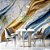 Papel de Parede Mármore Líquido Azul Celeste e Dourado - Imagem 2