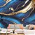 Papel de Parede Mármore Abstrato Líquido Azul Escuro e Dourado - Imagem 2