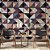 Papel de Parede Azulejo Geométrico Triângulos Roxo e Bege - Imagem 3