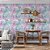 Papel de Parede Folhas Rosa e Azul Delicadas Efeito Vidro - Imagem 3