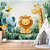 Papel de Parede Safari Leão, Girafa e Elefante - Imagem 1