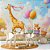 Papel de Parede Safari Girafa e Seus Amigos no Trenzinho 2 - Imagem 3