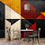 Papel de Parede Formas Retas, Preto, Vermelho e Amarelo - Imagem 3
