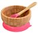 Bowl Infantil Bebê Tigela de Bambu BPA Free (Rosa) com ventosa - Imagem 1