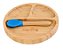 Prato Pratinho em Bambu Infantil Bebê com divisória (Azul) com ventosa - Imagem 1