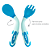 Kit Garfo e Colher Térmico Termossensível Flexível Talher de Treinamento Bebê (Azul) Buba - Cód. 12618 - Imagem 2