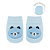 Meia antiderrapante p/ bebê com aplique ursinho (Azul) tam. 6m a 12m - Buba - Cód. 14541 - Imagem 2